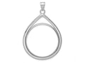 FJC Finejewelers 14 kt White Gold Lightweight Teardrop 32.7mm Prong Coin Bezel Pendant
