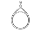 FJC Finejewelers 14 kt White Gold Lightweight Teardrop 32.7mm Prong Coin Bezel Pendant