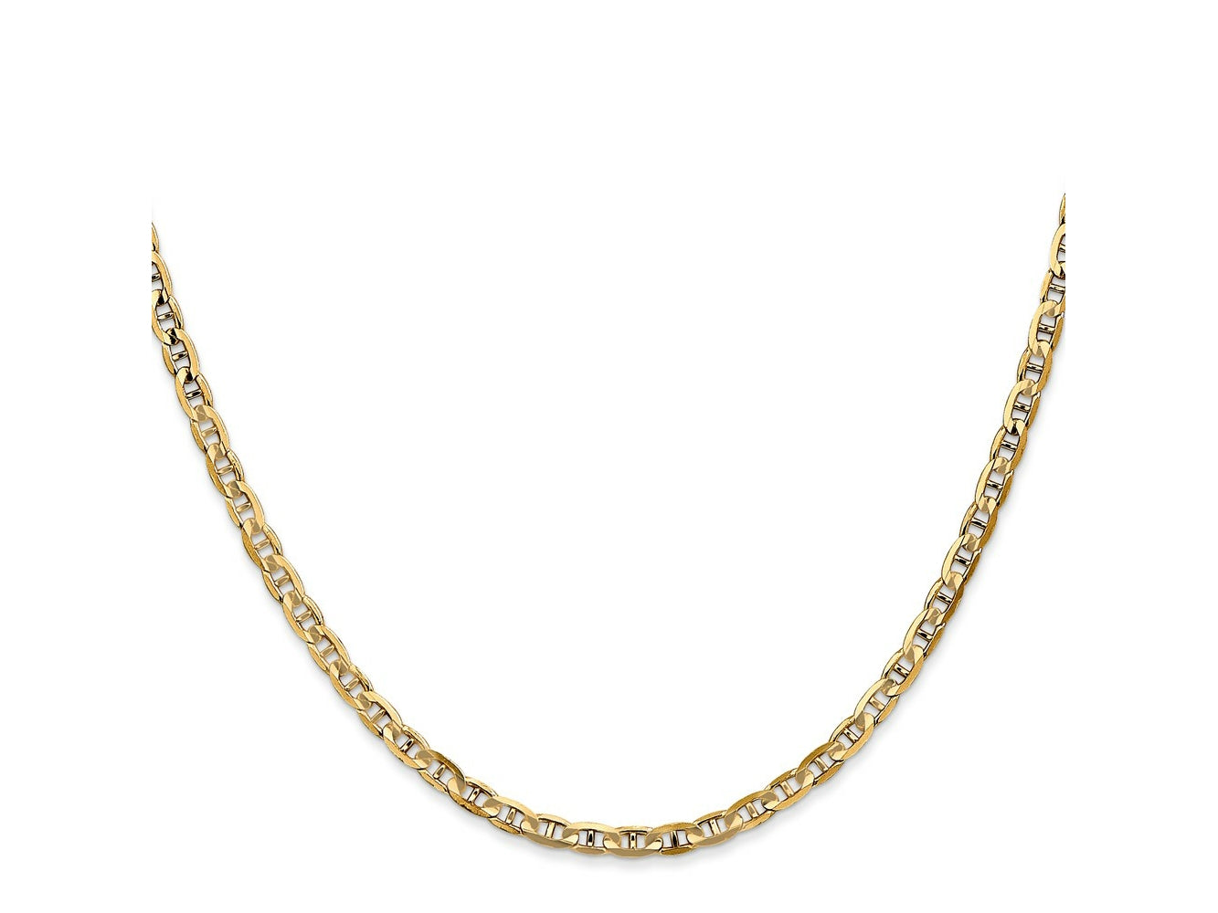 FJC Finejewelers 14 kt Yellow Gold Concave Anchor Chain 26 Inches x 3 mm