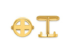 FJC Finejewelers 14 kt Yellow Gold Men's Polished Classic 14.0mm Coin Bezel Cuff Links