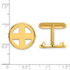 FJC Finejewelers 14 kt Yellow Gold Men's Polished Classic 16.5mm Coin Bezel Cuff Links