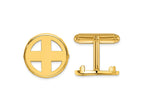 FJC Finejewelers 14 kt Yellow Gold Men's Polished Classic 16.5mm Coin Bezel Cuff Links