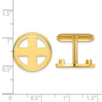 FJC Finejewelers 14 kt Yellow Gold Men's Polished Classic 17.8mm Coin Bezel Cuff Links