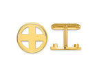 FJC Finejewelers 14 kt Yellow Gold Men's Polished Classic 17.8mm Coin Bezel Cuff Links