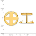FJC Finejewelers 14 kt Yellow Gold Men's Polished Classic 21.6mm Coin Bezel Cuff Links