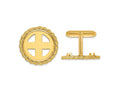 FJC Finejewelers 14 kt Yellow Gold Men's Polished Rope 17.8mm Coin Bezel Cuff Links