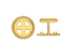 FJC Finejewelers 14 kt Yellow Gold Men's Polished Rope 17.8mm Coin Bezel Cuff Links