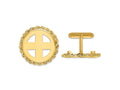 FJC Finejewelers 14 kt Yellow Gold Men's Polished Rope 22.0mm Coin Bezel Cuff Links