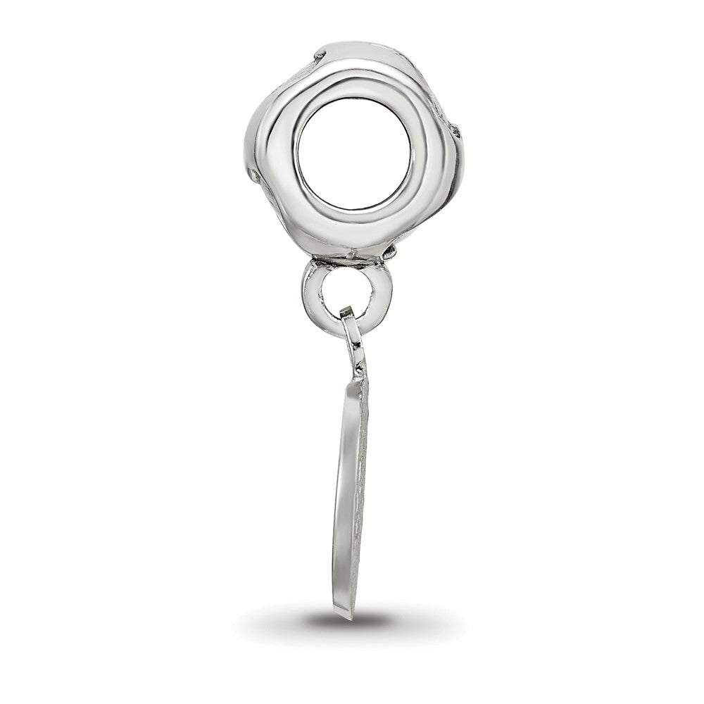 LogoArt 925 Sterling Silver Rhodium Plated Chicago Cubs C Heart MLB Bead 24 x 10 mm