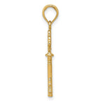 FJC Finejewelers 14 kt Yellow Gold Polished 3-D Hearts Key Charm 27 x 9 mm