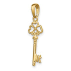 FJC Finejewelers 14 kt Yellow Gold Polished 3-D Hearts Key Charm 27 x 9 mm
