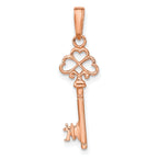 FJC Finejewelers 14 kt Rose Gold Polished 3-D Hearts Key Charm 7 mm