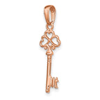 FJC Finejewelers 14 kt Rose Gold Polished 3-D Hearts Key Charm 7 mm