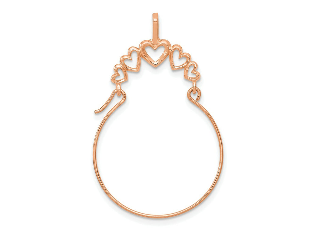 FJC Finejewelers 14 kt Rose Gold Polished 5-Heart Charm Holder 23 mm