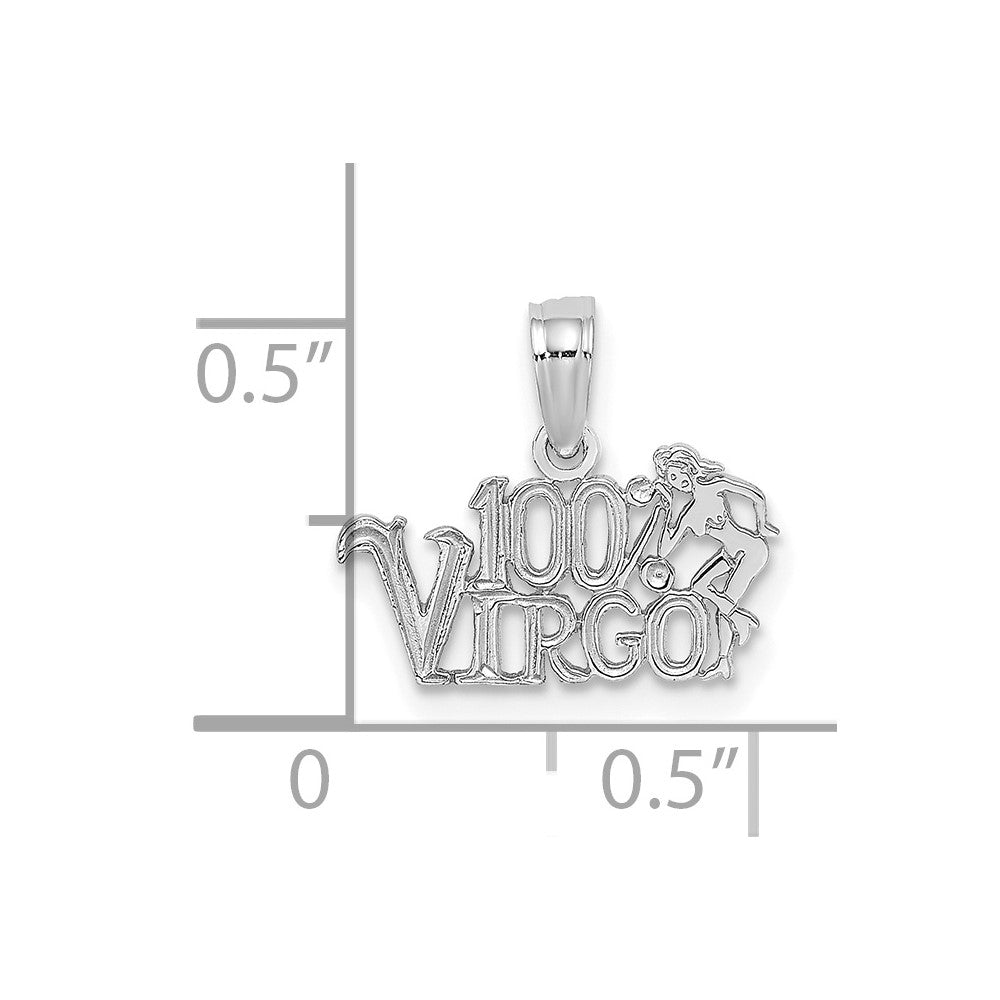 FJC Finejewelers 14 kt White Gold WG 100% VIRGO Zodiac Charm 11 x 14 mm