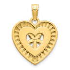 FJC Finejewelers 14 kt Yellow Gold Fancy Heart Charm 14 mm