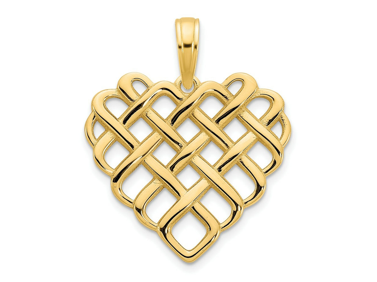 FJC Finejewelers 14 kt Yellow Gold Fancy Heart Charm 15 mm