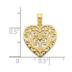 FJC Finejewelers 14 kt Yellow Gold Fancy Heart Charm 14 mm
