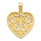 FJC Finejewelers 14 kt Yellow Gold Fancy Heart Charm 14 mm