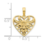 FJC Finejewelers 14 kt Yellow Gold Fancy Heart Charm 15 mm