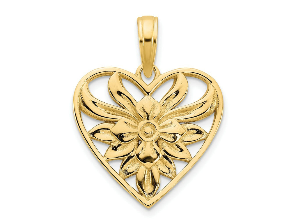 FJC Finejewelers 14 kt Yellow Gold Fancy Heart Charm 15 mm