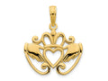 FJC Finejewelers 14 kt Yellow Gold Fancy Claddagh Charm 16 x 18 mm