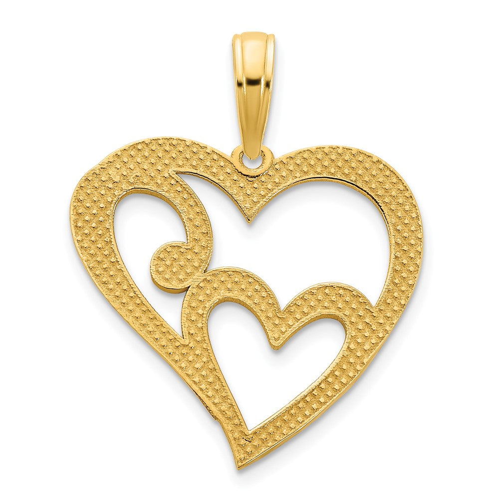 FJC Finejewelers 14 kt Yellow Gold Heart in Heart Charm 17 mm