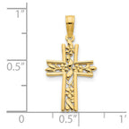 FJC Finejewelers 14 kt Yellow Gold Fancy Cross Charm 23 x 12 mm