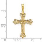 FJC Finejewelers 14 kt Yellow Gold Fancy Cross Charm 31 x 18 mm