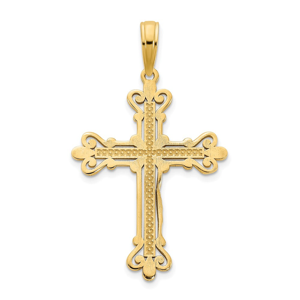 FJC Finejewelers 14 kt Yellow Gold Fancy Cross Charm 31 x 18 mm