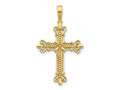 FJC Finejewelers 14 kt Yellow Gold Fancy Cross Charm 31 x 18 mm