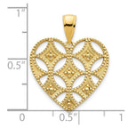 FJC Finejewelers 14 kt Yellow Gold Fancy Heart Charm 18 mm