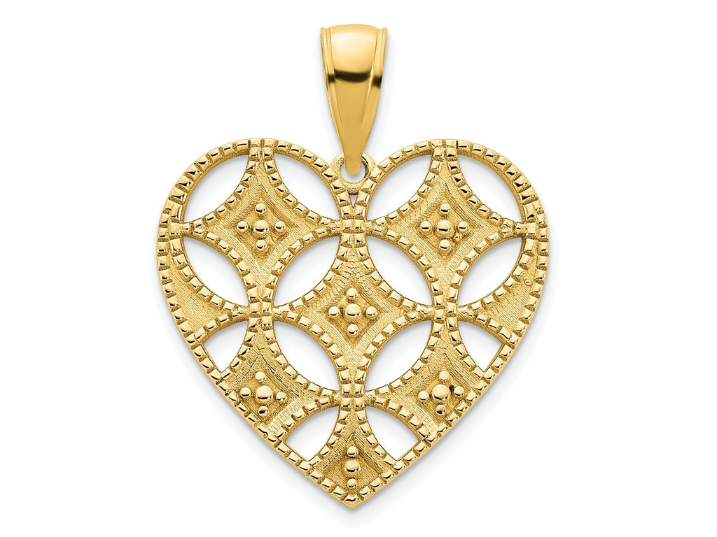 FJC Finejewelers 14 kt Yellow Gold Fancy Heart Charm 18 mm