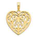 FJC Finejewelers 14 kt Yellow Gold Fancy Heart Charm 17 mm