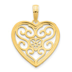 FJC Finejewelers 14 kt Yellow Gold Fancy Heart Charm 17 mm