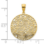 FJC Finejewelers 14 kt Yellow Gold Fancy Filigree Disc Charm 23 x 21 mm