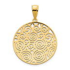 FJC Finejewelers 14 kt Yellow Gold Fancy Filigree Disc Charm 23 x 21 mm