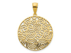 FJC Finejewelers 14 kt Yellow Gold Fancy Filigree Disc Charm 23 x 21 mm