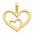 FJC Finejewelers 14 kt Yellow Gold Heart in a Heart Charm 18 mm
