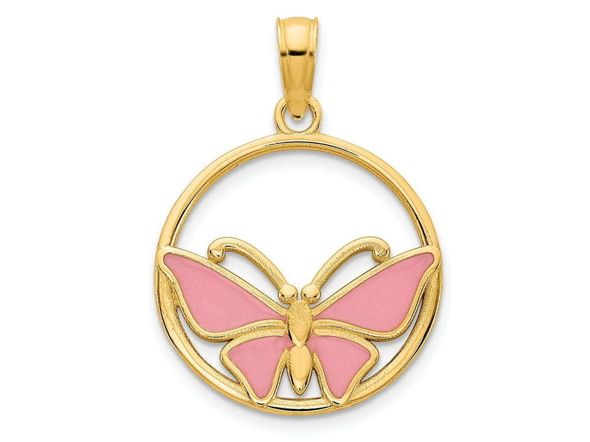 FJC Finejewelers 14 kt Yellow Gold Epoxy Butterfly Charm 17 x 16 mm
