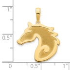 FJC Finejewelers 14 kt Yellow Gold Sandblasted Horse Head Charm 23 x 19 mm