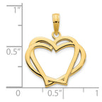 FJC Finejewelers 14 kt Yellow Gold Heart in a Heart Charm 18 mm