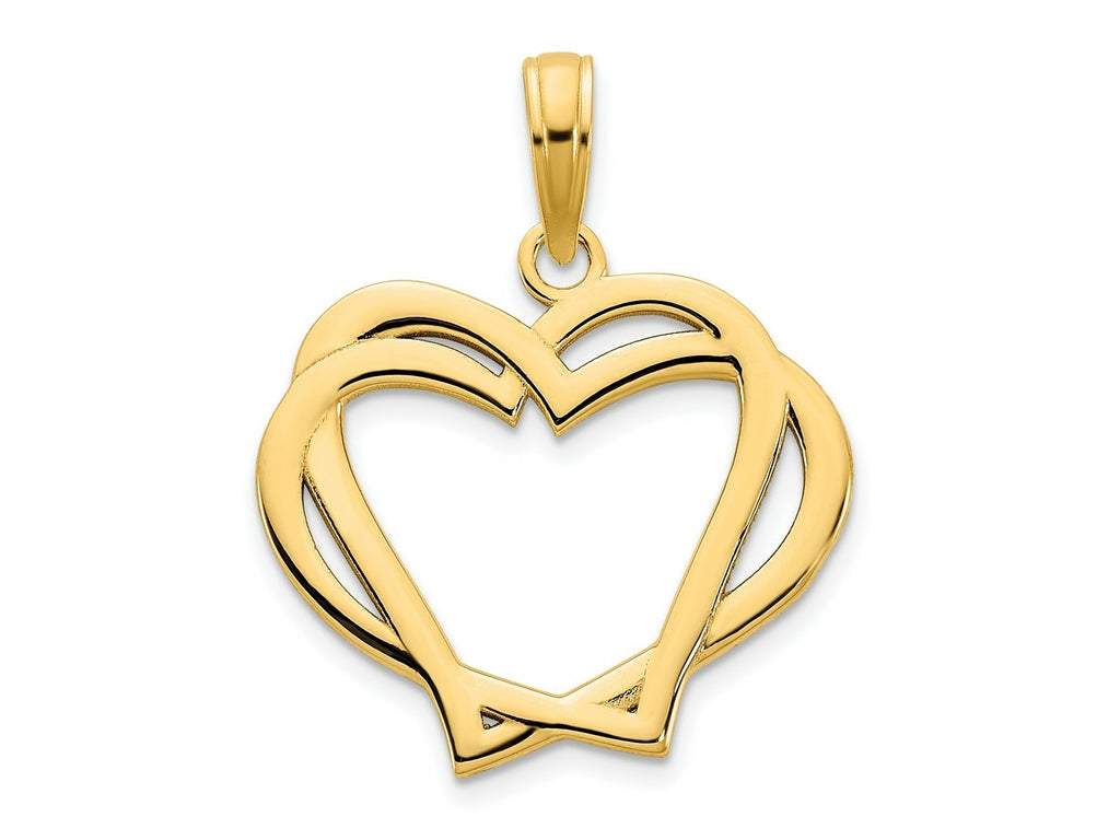 FJC Finejewelers 14 kt Yellow Gold Heart in a Heart Charm 18 mm