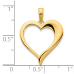 FJC Finejewelers 14 kt Yellow Gold Open Heart Charm 18 mm