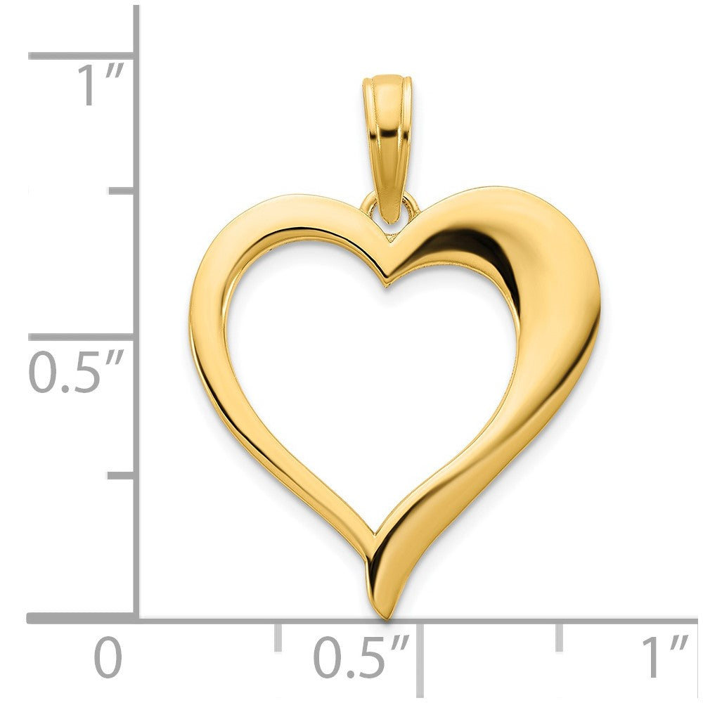 FJC Finejewelers 14 kt Yellow Gold Open Heart Charm 18 mm
