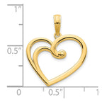 FJC Finejewelers 14 kt Yellow Gold Fancy Open Heart Charm 18 mm