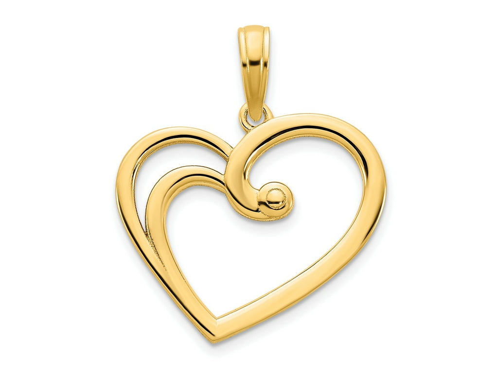 FJC Finejewelers 14 kt Yellow Gold Fancy Open Heart Charm 18 mm