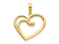 FJC Finejewelers 14 kt Yellow Gold Fancy Open Heart Charm 18 mm