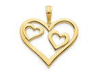 FJC Finejewelers 14 kt Yellow Gold Heart in a Heart Charm 20 mm
