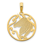 FJC Finejewelers 14 kt Yellow Gold Unicorn Charm 22 x 17 mm